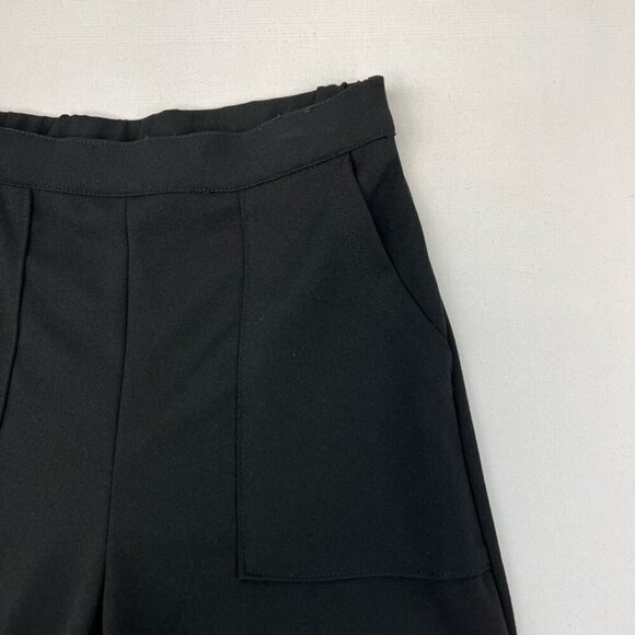Good Luck Gem Womens Gauchos Pants Black High Rise Elastic Waist Stretch XS - Picture 6 of 10